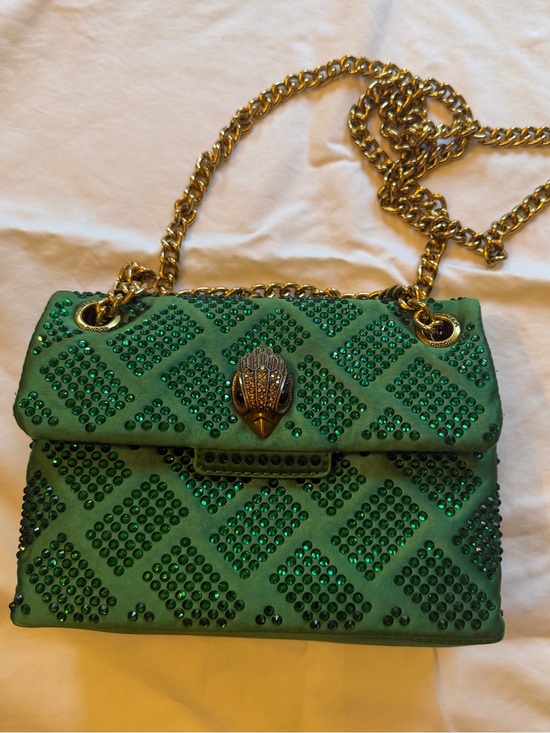 Kurt Geiger Handbags - Kurt Geiger Green Embellished Chain Shoulder Bag - Women
